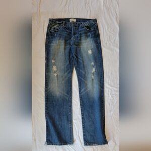 Aeropostale Men's Ripped Dark Blue Skinny Jeans